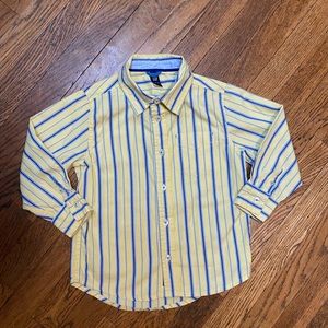 Gap boys yellow & blue button down shirt size 5/6 small